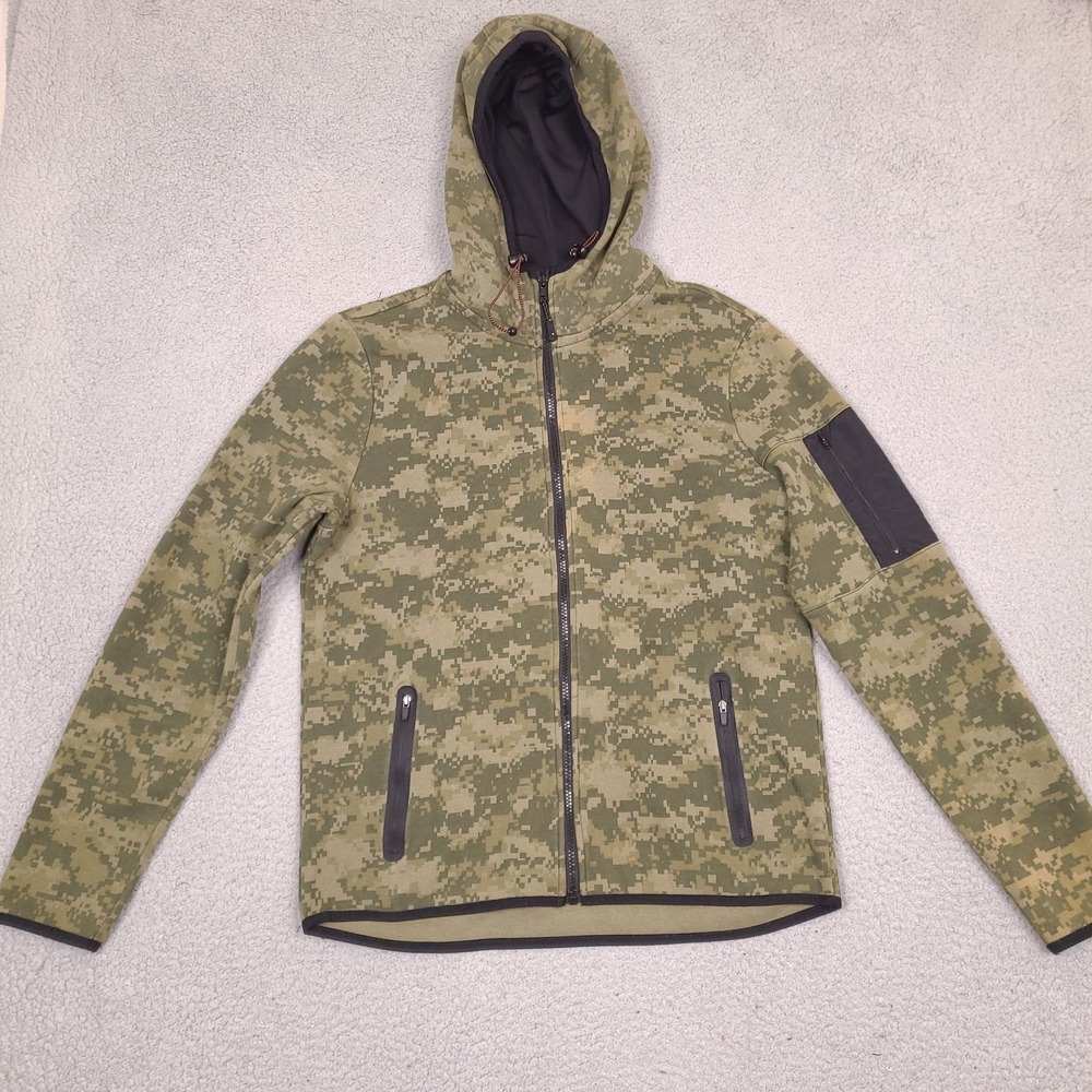 Aeropostale Digital Camo Hoodie Jacket Mens Medium Green Full Zip Hooded